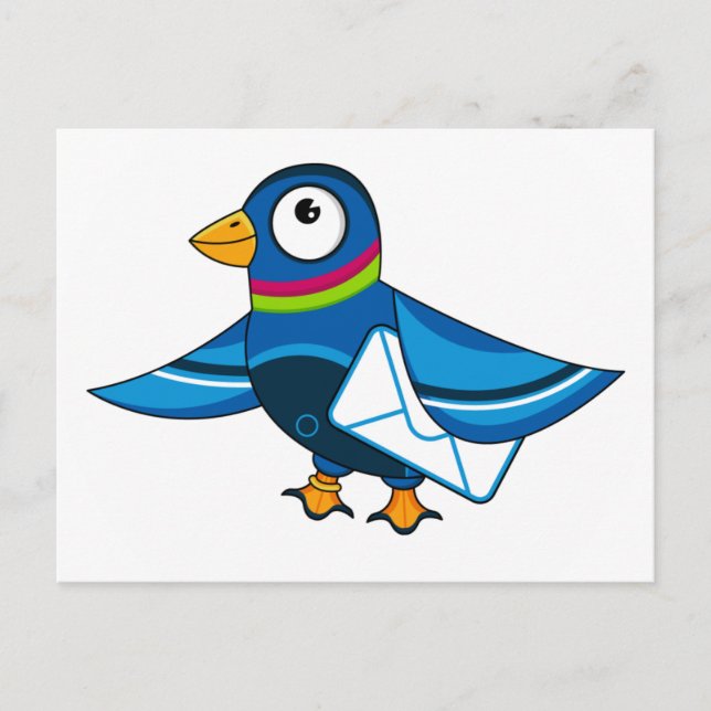 Taube mit Mail Envelope POstcard Postkarte (Vorderseite)