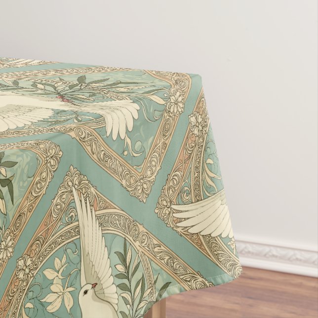 Taube mit Olivenzweig Weihnachtsdesign Tischdecke (Beispiel)