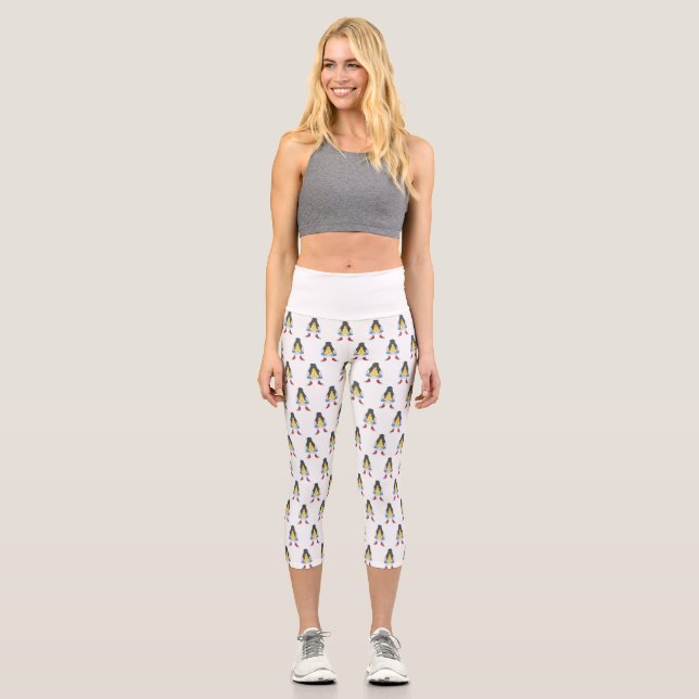 Taube mit Schuhen Capri Leggings (Vorderseite)