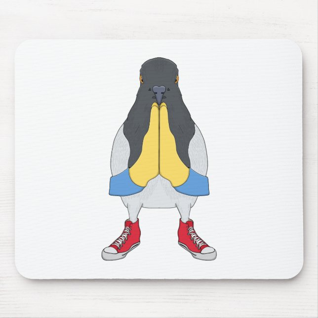 Taube mit Schuhen Mousepad (Vorne)