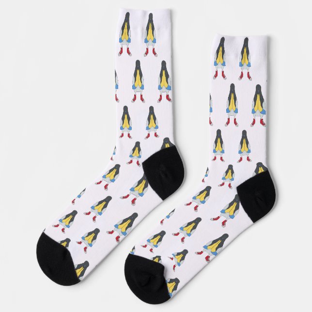 Taube mit Schuhen Socken (Linkes Detail)
