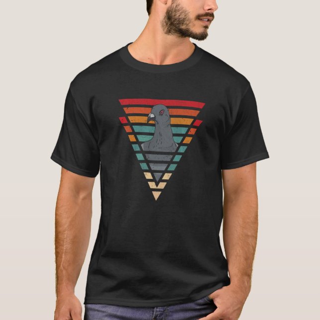 Taube Racing Taube Züchter Bird Retro Pig T-Shirt (Vorderseite)