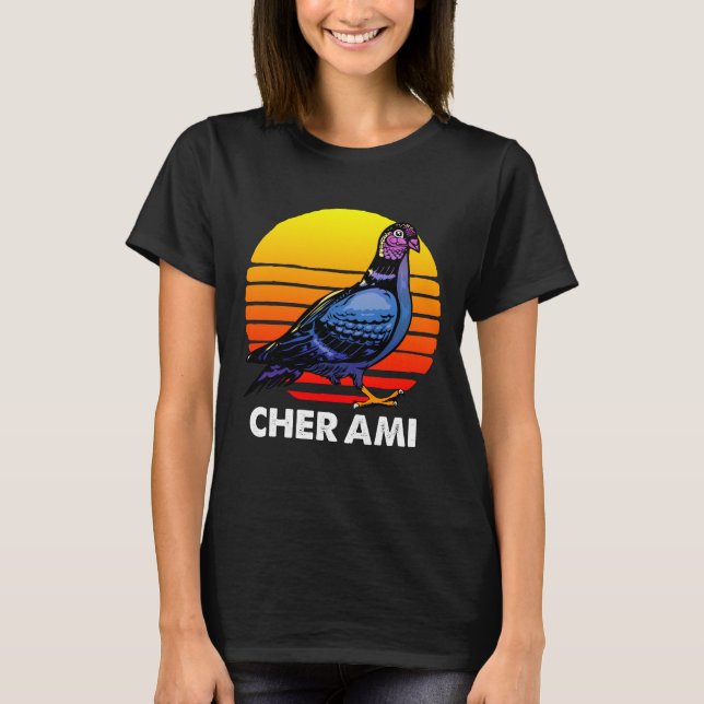 Taube Retro Cher Ami Weltkrieg Vogel Taube Taube F T-Shirt (Vorderseite)