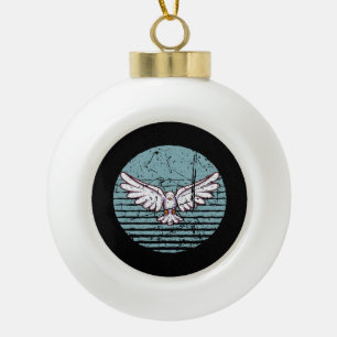 Taube Retro Keramik Kugel-Ornament