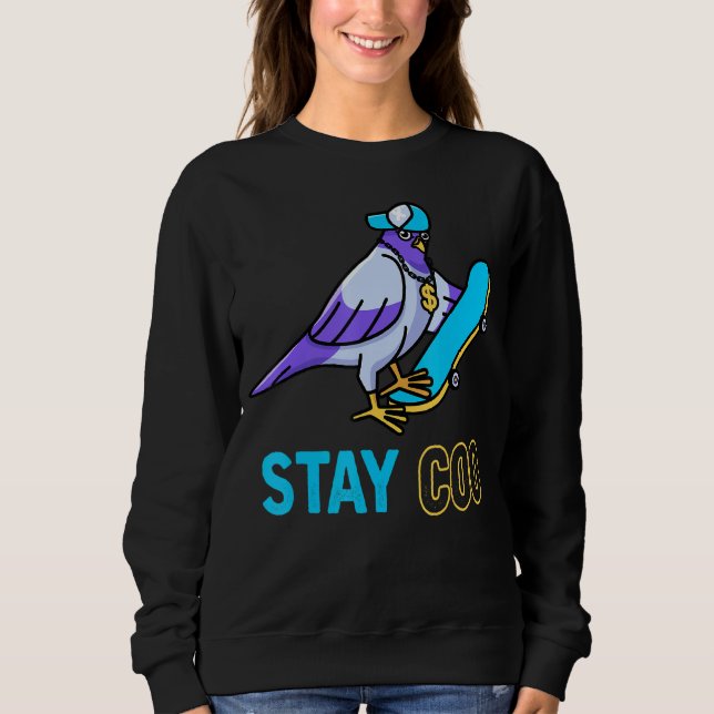 Taube Skaten Bird Watching Sweatshirt (Vorderseite)