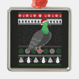 Taube - Täubchen Ugly Christmas Ornament Aus Metall