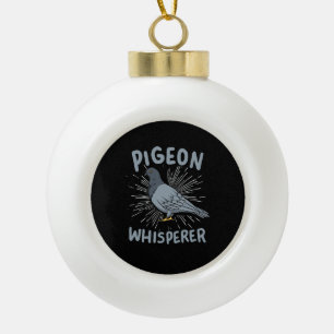 Taube - TaubenWhisperer Keramik Kugel-Ornament