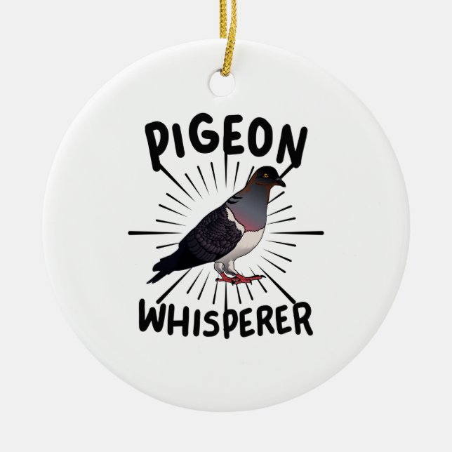 Taube - TaubenWhisperer Keramik Ornament (Vorne)