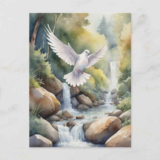 Taube über Wasserfarbe Postkarte (Vorderseite)