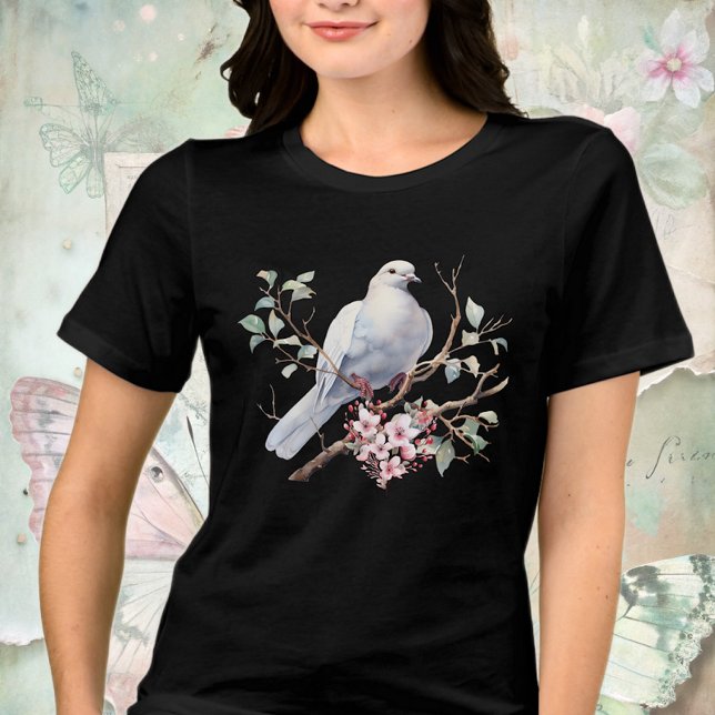 Taube und Blumenherz Tri-Blend Shirt (Von Creator hochgeladen)