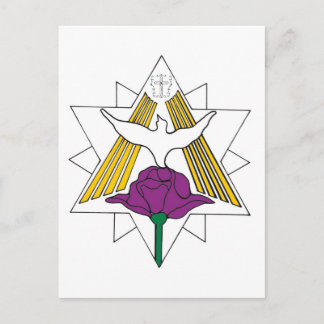 Taube und die Rose Postkarte