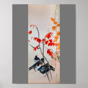 Taube und Herbstgras, Watanabe Seitei Poster