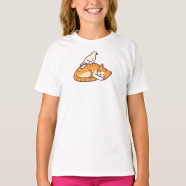 Taube und Katze T-Shirt