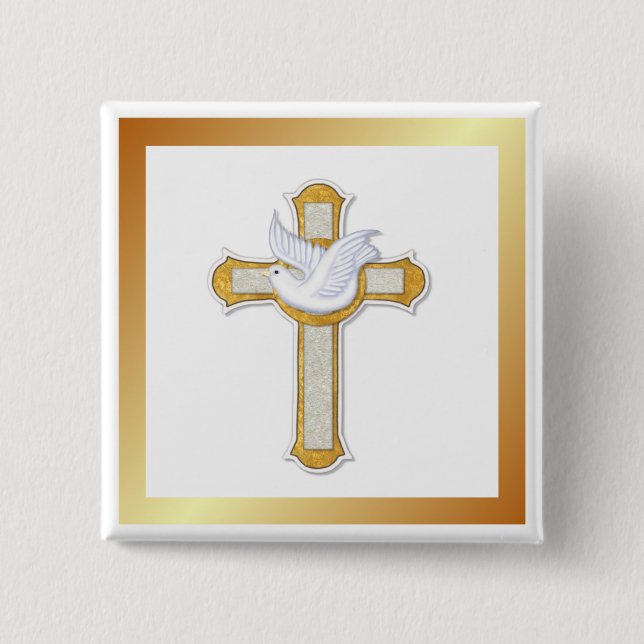 Taube und Kreuz Button (Vorderseite)