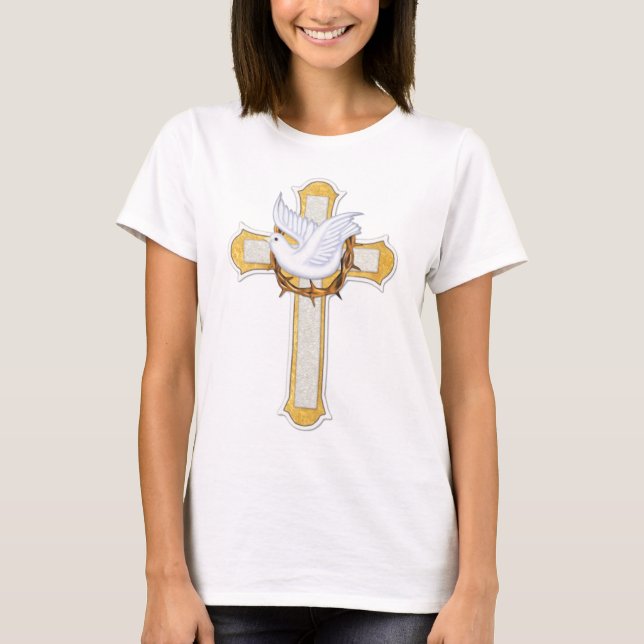 Taube und Kreuz T-Shirt (Vorderseite)