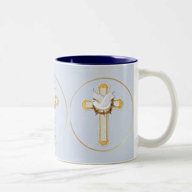 Taube und Kreuz Zweifarbige Tasse (Rechts)