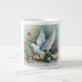 Taube und Küken im Garten Jumbo-Tasse