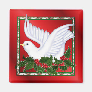 Taube und Stechpalme Magnet