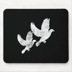 Taube Vintag fliegen zwei Tauben T-Shirt Bird-Gesc Mousepad