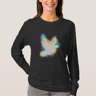 Taube Wasserfarbe Taube Farbenfrohe Ruhe T-Shirt