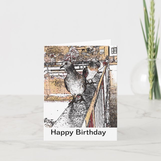 Tauben auf der Brücke in der Hythe Card Karte (Vorderseite)