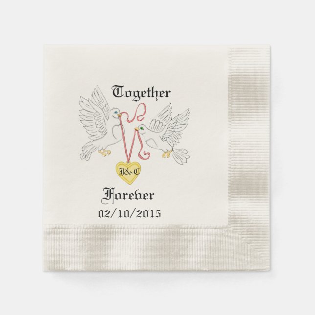 Tauben der Liebe Personalisiert Napkins Serviette (Vorderseite)
