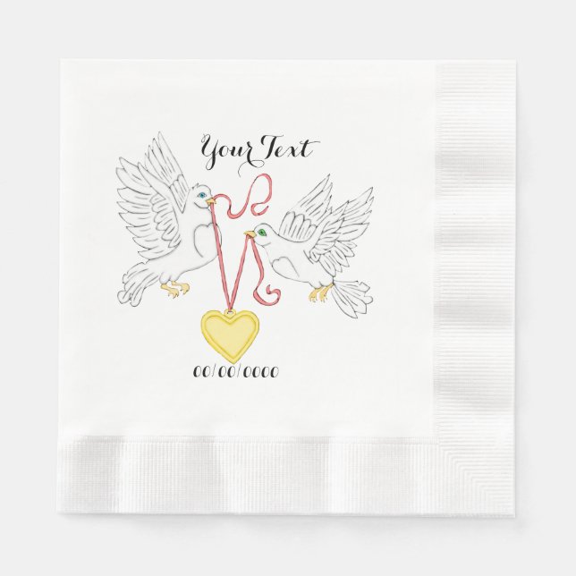 Tauben der Liebe Serviette (Vorderseite)
