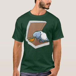 Tauben essende Pizza-Vogelliebhaber Vogelbeobachte T-Shirt