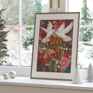 Tauben Frieden auf Erden Weihnachtsfeiertag Poster