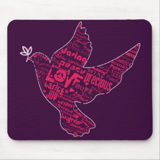 Tauben-Friedenscollage Mousepad