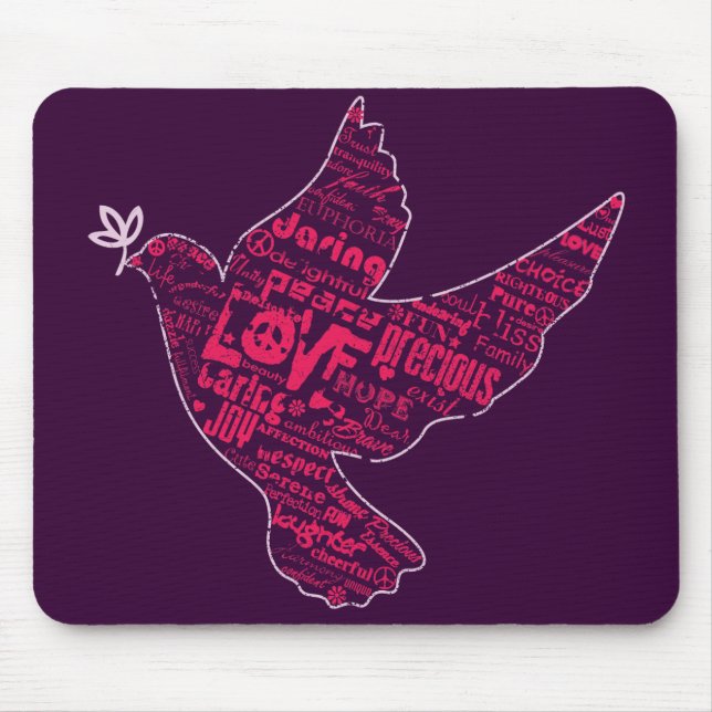 Tauben-Friedenscollage Mousepad (Vorne)