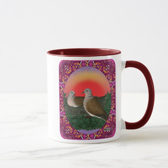 Tauben Gerahmt Tasse (Rechts)