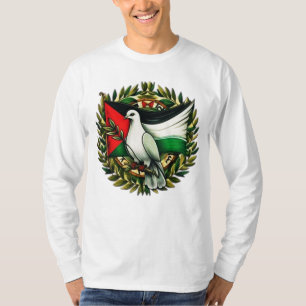 Tauben halten Olivenzweig Palästina-Flagge, Freies T-Shirt
