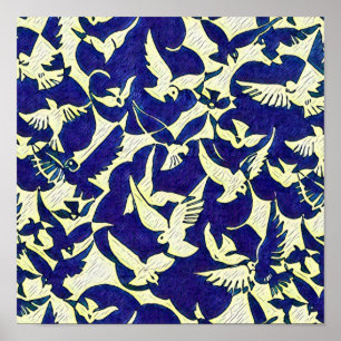 Tauben im Flug Poster