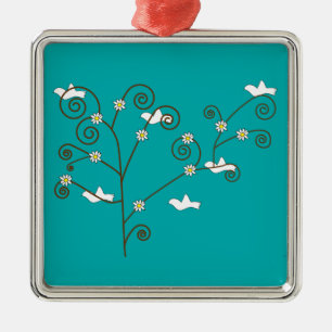 Tauben in einem Baumschmuck Ornament Aus Metall