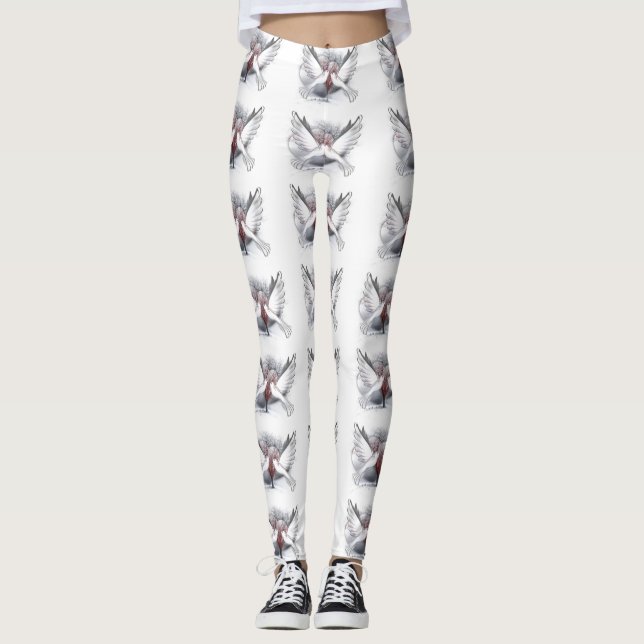 Tauben in Liebe Leggings (Vorderseite)