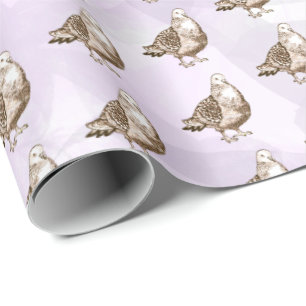Tauben Kunstwerk Schwarz-Weiß-Vogel-Skizze Geschenkpapier