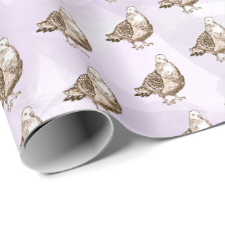 Tauben Kunstwerk Schwarz-Weiß-Vogel-Skizze Geschenkpapier