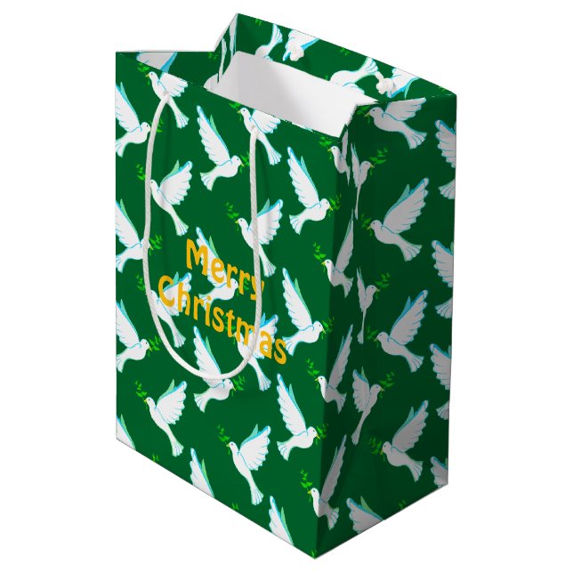 Tauben Mittlere Geschenktüte (Rückseite Schrägansicht)