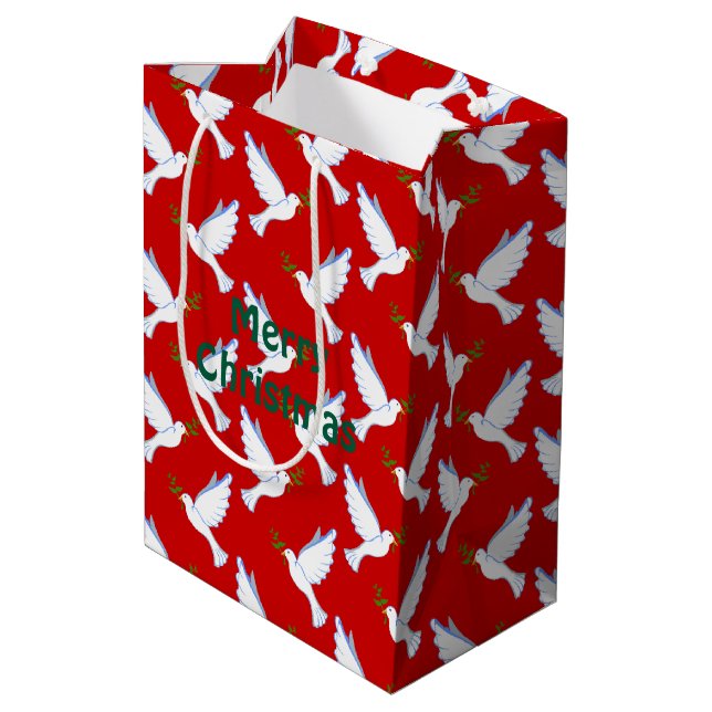 Tauben Mittlere Geschenktüte (Rückseite Schrägansicht)