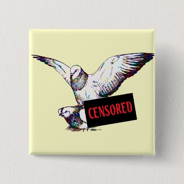 Tauben Paarung: Zensur! Button (Vorderseite)