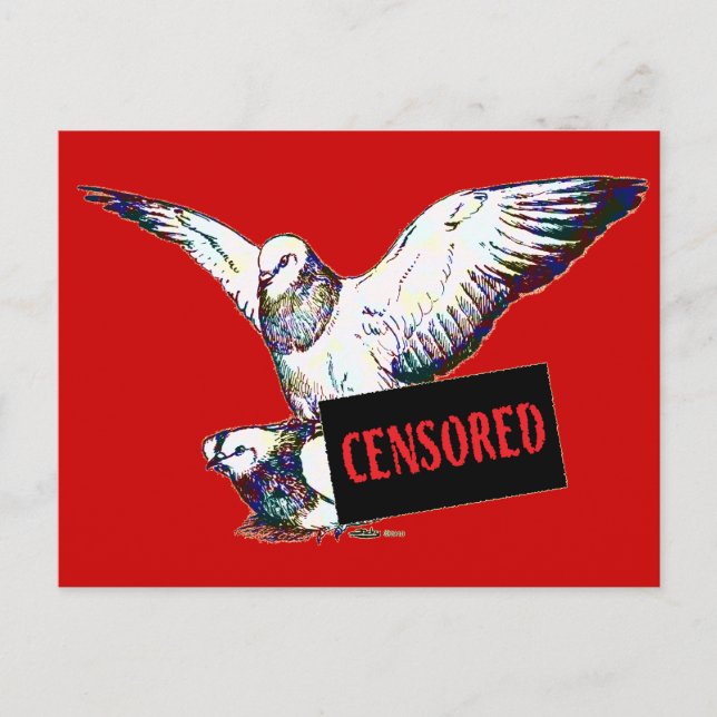 Tauben Paarung: Zensur! Postkarte (Vorderseite)