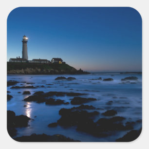 Tauben-Punkt-Leuchtturm Half Moon Bay, Ca Quadratischer Aufkleber