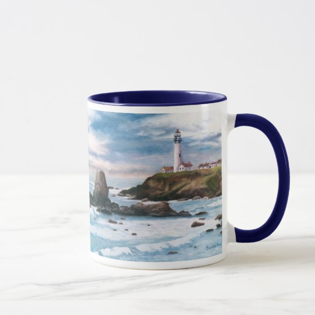 Tauben-Punkt-Leuchtturm-Tasse Tasse (Rechts)