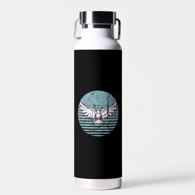 Tauben Retro Trinkflasche (Vorne)