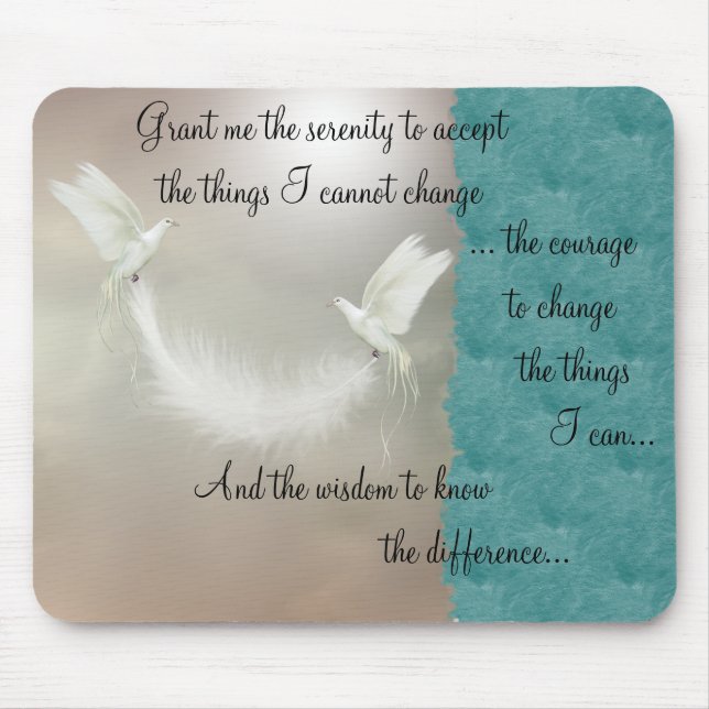 Tauben-Ruhe-Gebet Mousepad ~ Gold (Vorne)