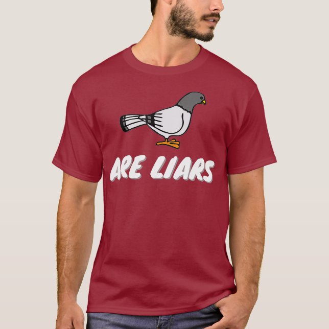 Tauben sind Liars Bird Arme Real Spies Geschenke T-Shirt (Vorderseite)