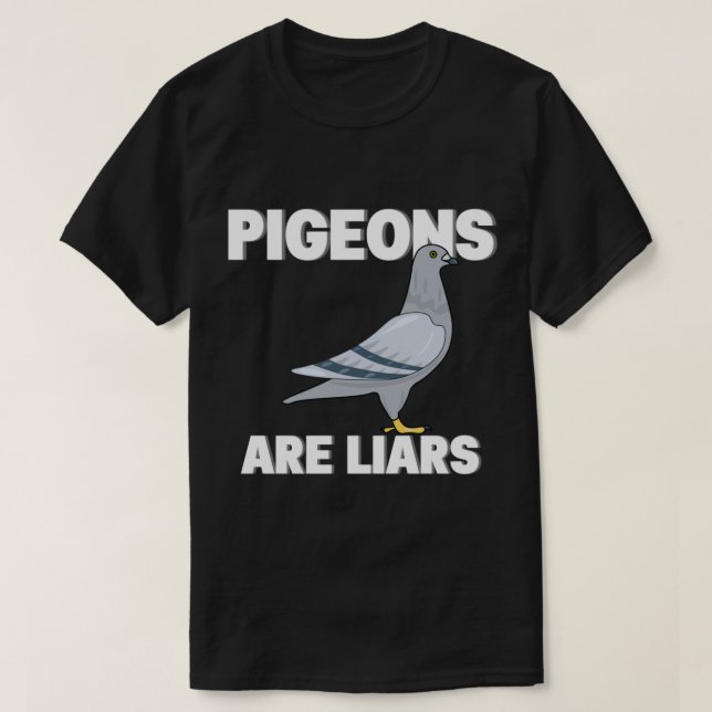 Tauben sind Lügner - Vögel sind nicht real T-Shirt (Design vorne)