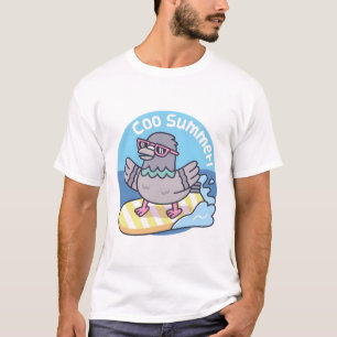 Tauben-Surfen auf Surfbrett Lustige Tauben-Sommer T-Shirt