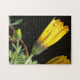 Tauben tropft auf eine gelbe Daisy - Puzzle